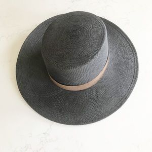 Janessa Leone Straw & Leather hat SZ M